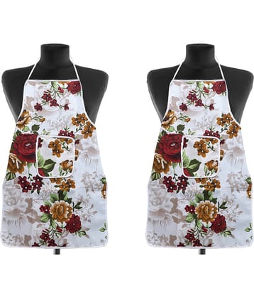 Aazeem Others Printed Kitchen Apron with 1 Center Pocket ( Pack of 2 )