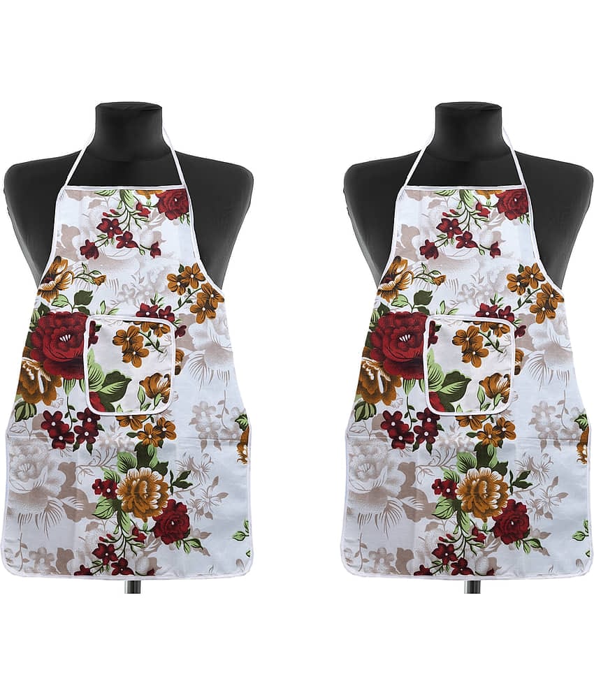 Aazeem Others Printed Kitchen Apron with 1 Center Pocket ( Pack of 2 )
