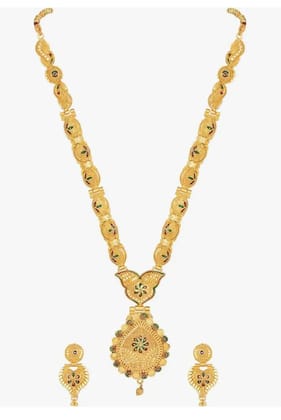 VIJAYA DURGA 1 GRAM GOLD Haram and Earring Set