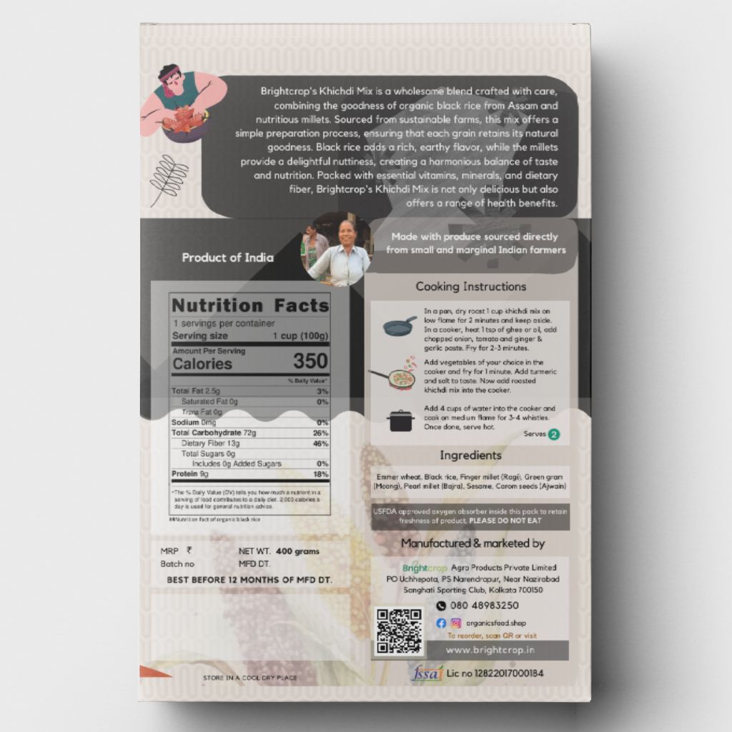 Black Rice Khichdi | Multigrain Porridge (400Gms Pack)