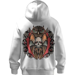 BULL CLOTHING Unique Designer Owl Pullover White Hoodie Statement-Making Streetwear, Ideal for Fashion-Forward Men BULL CLOTHING Unique Designer Owl Pullover White Hoodie Statement-Making Streetwear, Ideal for Fashion-Forward Men
