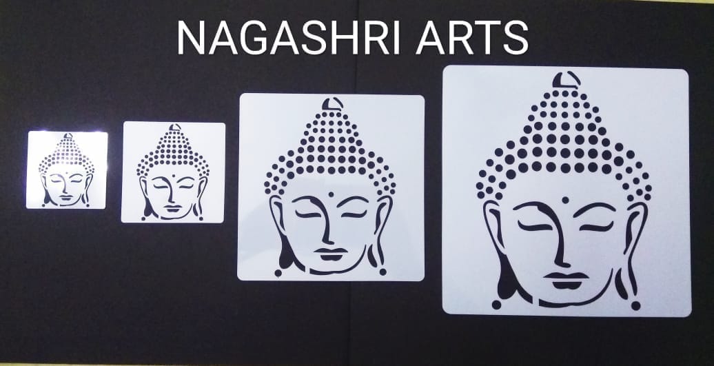 Imported Stencil Buddha - Combo Of 4 Different Sizes