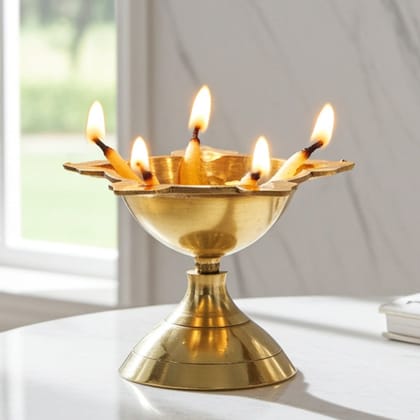 Brass Panchmukhi Deepak No. 0 (ZMAS292 B)
