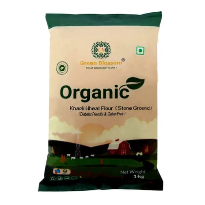 Whole Wheat Flour (Khapli / Emmar Wheat) - 1kg I Green Blossom I Diabetic Friendly (Weight - 1kg) by green blossom agritech ventures private limited