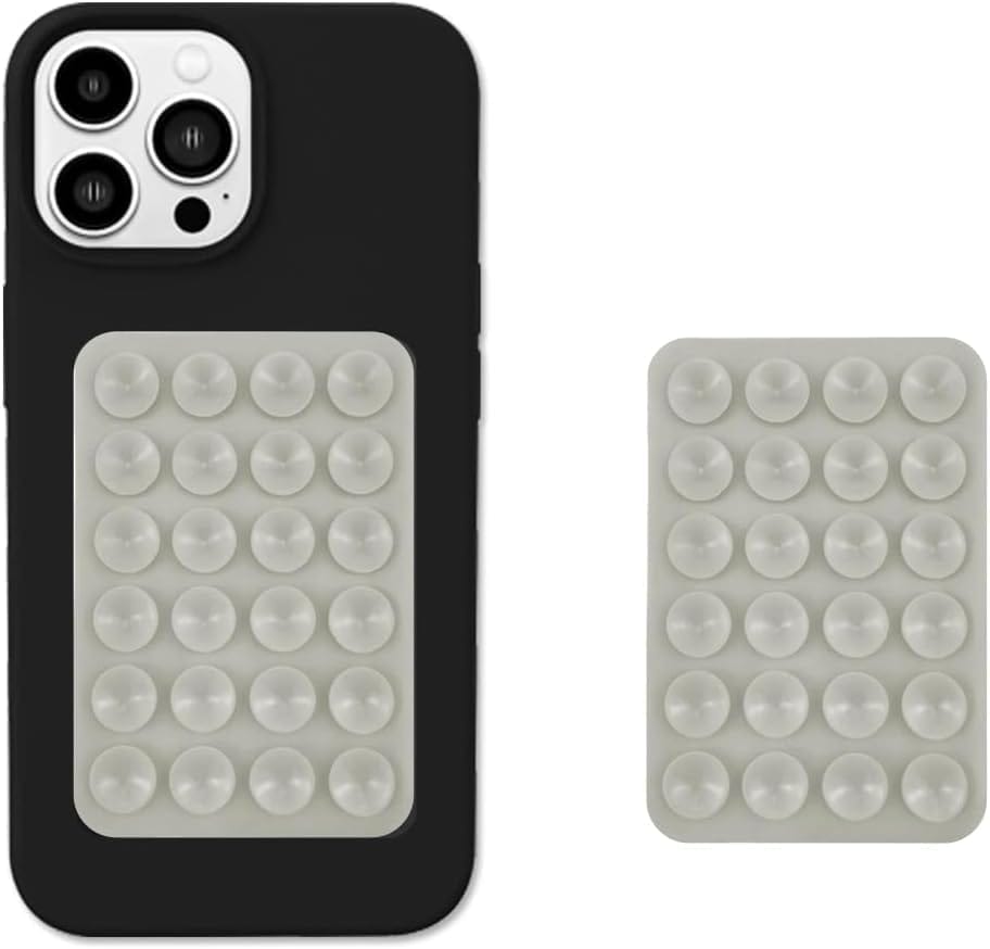 EDNITA Suction Phone Case, Universal Silicone Suction Phone Grip for Hands-Free Mobile Accessory Holder, Video Phone Accessory Compatible Mirror, Shower - Light Grey EDNITA Suction Phone Case, Universal Silicone Suction Phone Grip for Hands-Free Mobile A