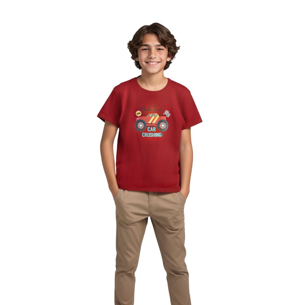 Modern Kids Boys T shirt Cotton Winery Red "Monster Truck" Boys' T-Shirt 2025 at ShopCircuit | O