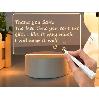 Premium 3D LED Acrylic Writing Board Rewritable Message Board with Pen Light & Stand for Home & Office Premium 3D LED Acrylic Writing Board Rewritable Message Board with Pen Light & Stand for Home & Office