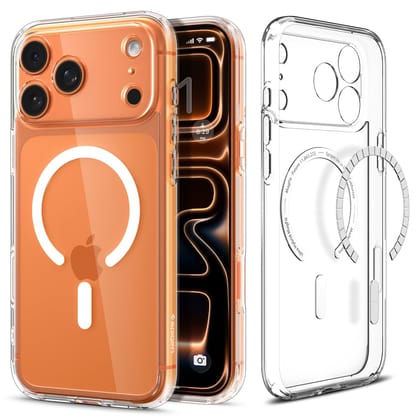 Spigen Ultra Hybrid MagFit Back Cover Case Compatible with iPhone 17 Pro Max (TPU + Poly Carbonate | Clear White) Spigen Ultra Hybrid MagFit Back Cover Case Compatible with iPhone 17 Pro Max (TPU + Poly Carbonate | Clear White) - Clear White / iPhone 17 