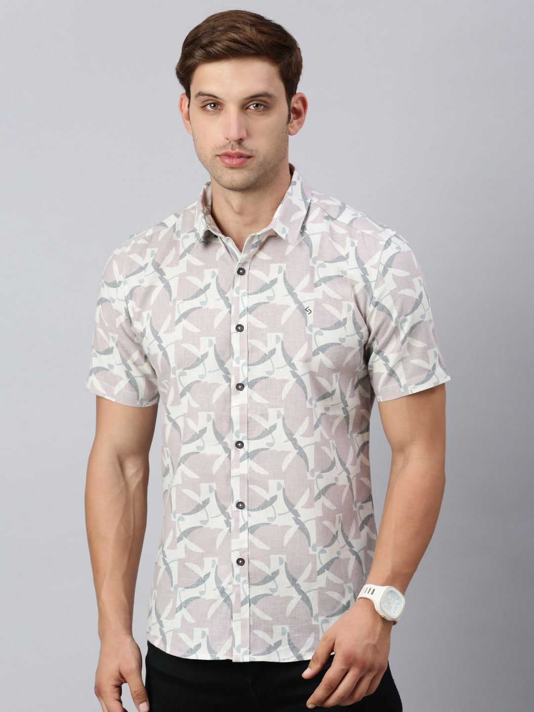 Classic Polo Men's Half Sleeve Multicolor Slim Fit Printed Casual Shirt | SP2-EL-15 A-HS-PRT-SF
