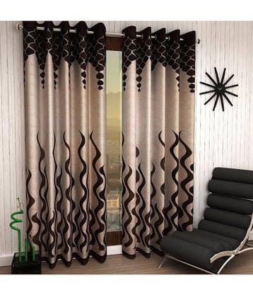 Home Sizzler - Multicolor Pack of 2 Polyester Door Curtain (4 ft X 5 ft)