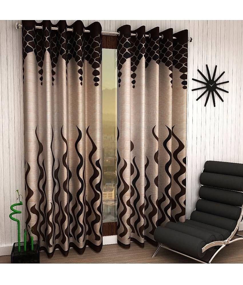 Home Sizzler - Multicolor Pack of 2 Polyester Door Curtain (4 ft X 5 ft)