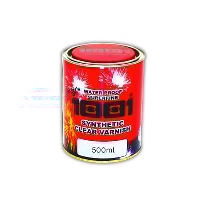 1001 Synthetic Clear Varnish, Waterproof Superfine, Transparent Wood Varnish I Tough Finish, enhances Wood Grain, Good for Furniture & cabinets. 500 ml