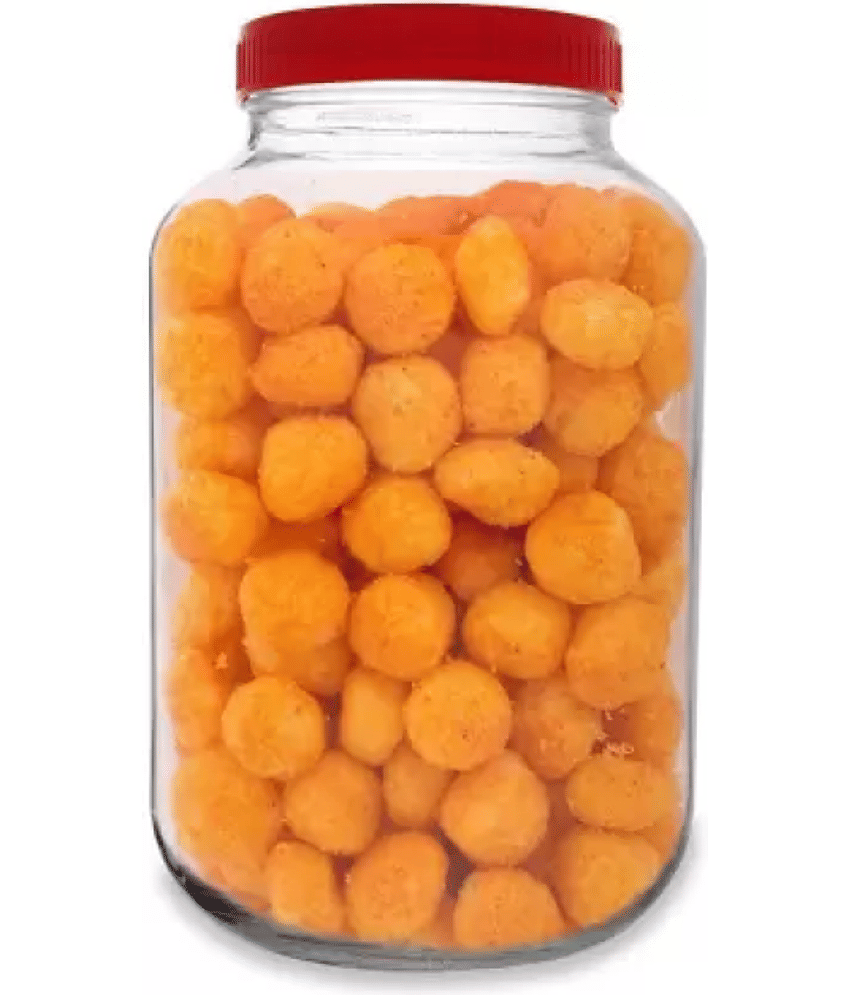 CROCO JAR Glass Red Food Container ( Set of 1 )