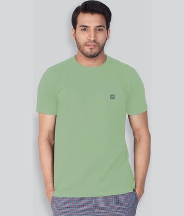 Lux Nitro Cotton Blend Regular Fit Solid Half Sleeves Men's Round T-Shirt - Olive Green ( Pack of 1 )
