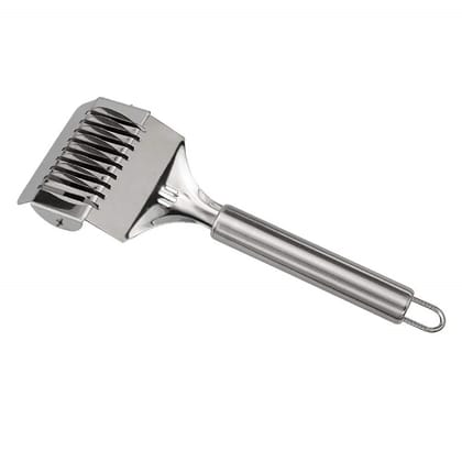 Stainless Steel Pasta Cutter Wheel with Multi Blade Roller | Manual Dough Slicer for Noodles Pasta
