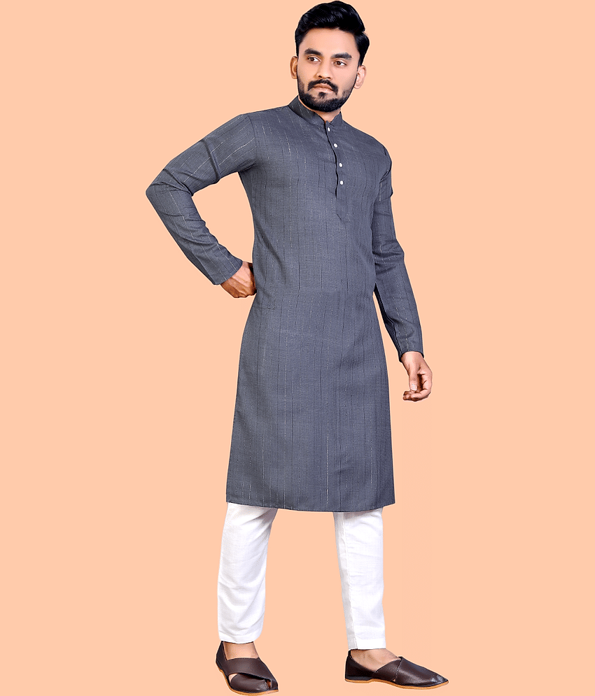 Balaji's Wine Cotton Blend Regular Fit Men's Kurta Pyjama Set ( Pack of 1 )