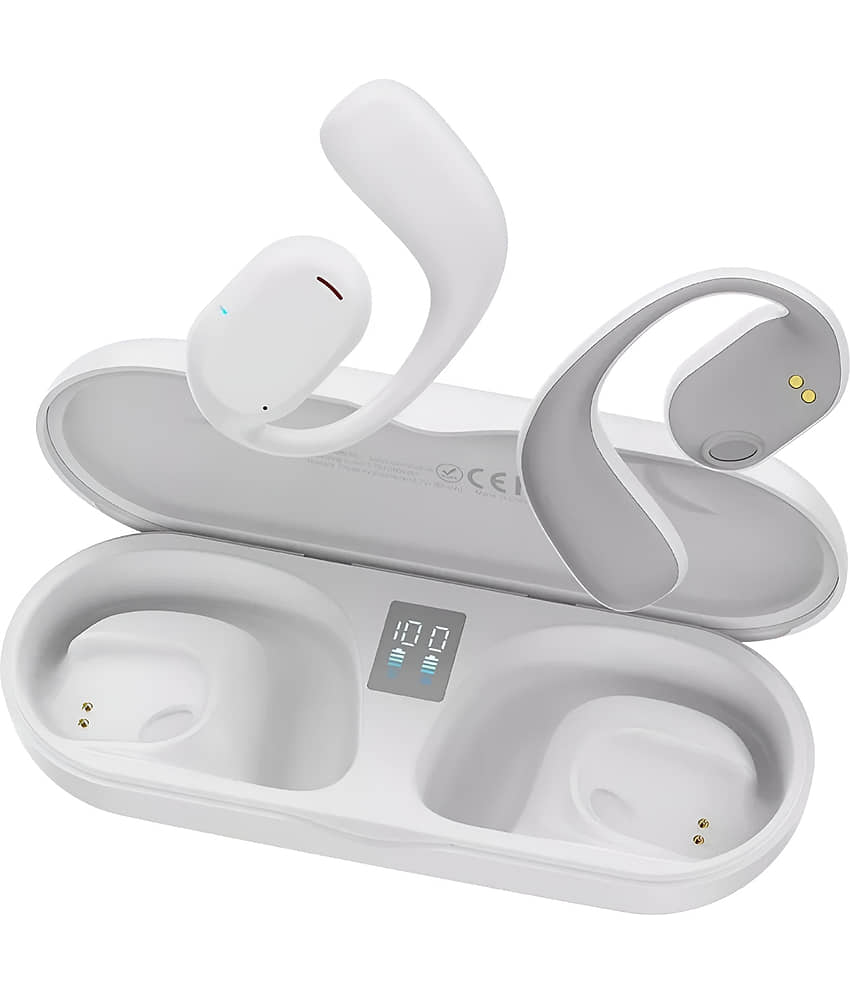 VEhop JS270 OWS OPEN EAR Bluetooth True Wireless (TWS) On Ear 30 Hours Playback Fast charging,Powerfull bass IPX4(Splash & Sweat Proof) White