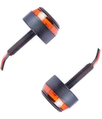 R.J.VON - Motorcycle Handlebar Turn Signal Grip Bar End LED Plug Strobe Yellow Light Side Indicator  For - Royal Enfield