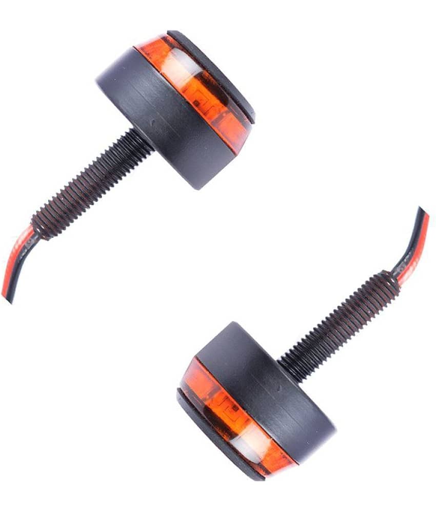 R.J.VON - Motorcycle Handlebar Turn Signal Grip Bar End LED Plug Strobe Yellow Light Side Indicator  For - Royal Enfield