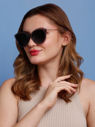 SUNNIES Large Full Frame Metal.Plastic Round Solid Polarized Women Sunglasses-SNS-11720-C045