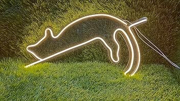 fabsouk Cat Neon Signs LED Neon Signs Light LED Art Decorative Sign - Wall Decor/Table Decor, Home Decor for Party Kids Room Living Room House Bar Pub Hotel Beach 20x6 in