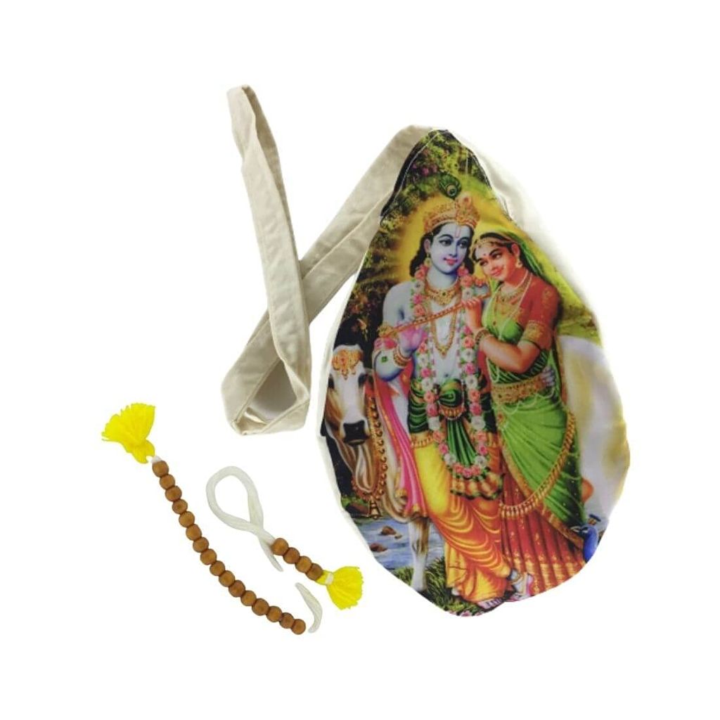 MAYAPURI Radha Krishna Printed Japa Mala Bag/Chanting Bag with Mala Counter/Sakshi Mala (Pack of 1) - Pooja Needs | Buy online on ZillyBuy