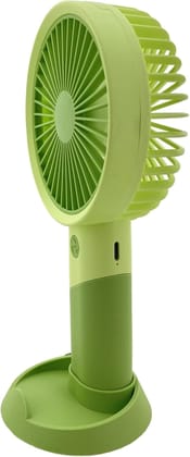 Denzcart Portable Mini USB Fan with Phone Stand, 3 Speeds, Rechargeable Lithium Battery, Desktop and Handheld, Brushless Motor, Multiple Charging Options, 20cm Mini Fan Cooler