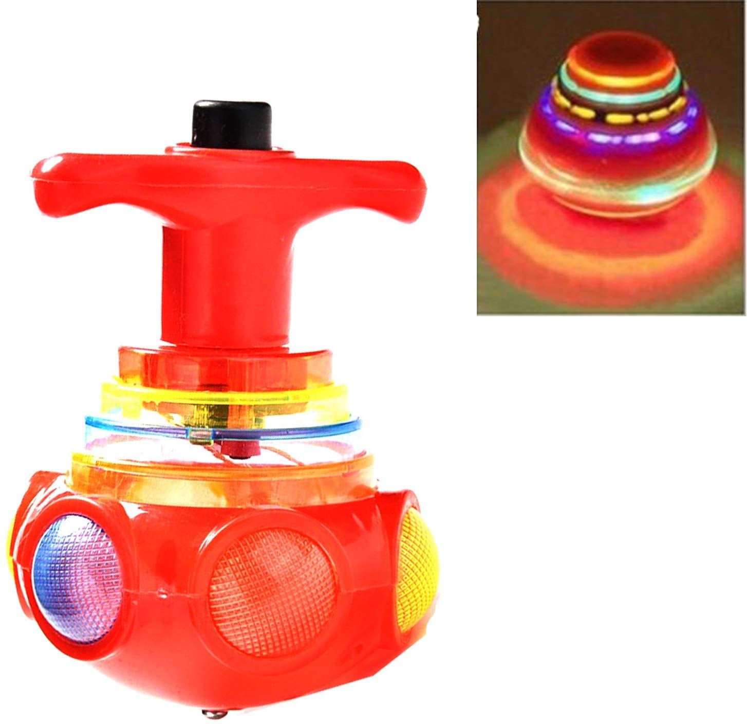 Nawani Spinning Top with LED Light , Music and Laser Toy (Multicolour and Design)