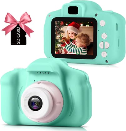 CADDLE & TOES Kids Digital Camera, Christmas Birthday Gifts for Girls Age 4+ to 14, HD Digital Video Cameras for Toddler, Portable Toy for 4+ 5 6 7 8 Year Old Girl Boys (Green with SDcard) CADDLE & TOES Kids Digital Camera, Christmas Birthday Gifts for G