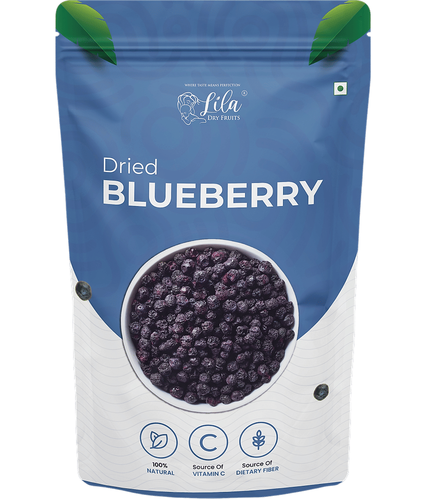 LILA DRY FRUITS Dried Blueberries 200 g Naturally Sweetened Premium Californian Blueberry, Antioxidants Rich Delicious Tasty Perfect for Giftings