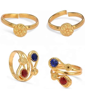 AanyaCentric Gold Toe Rings ( Pack of 2 )