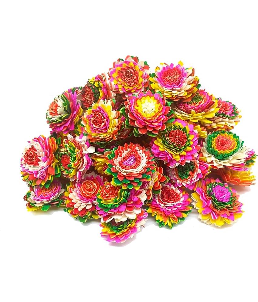 PRANSUNITA Other Multicolor Handmade Sola Wood Sun Flower for Gift Packing ( Pack of 1 )