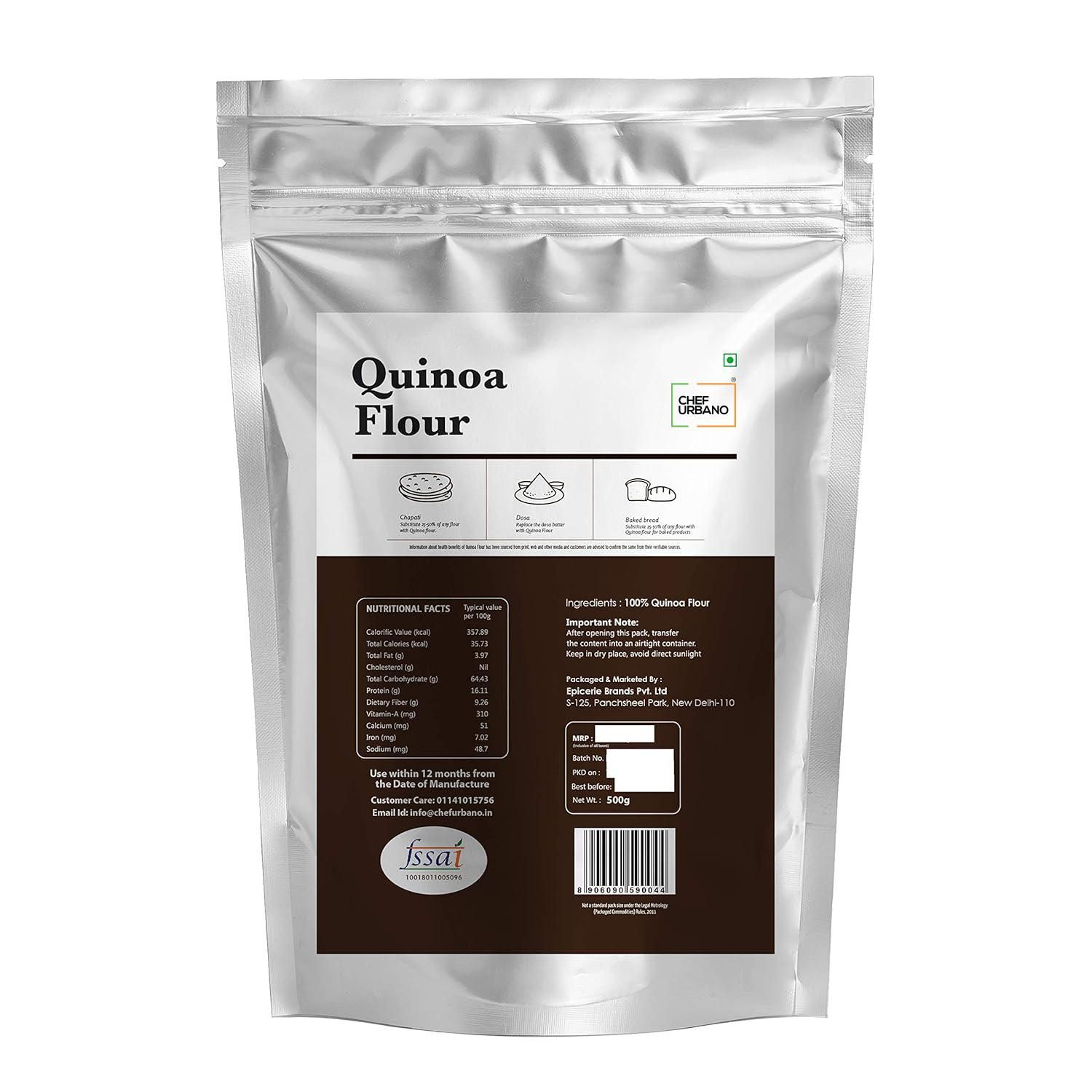 Chef Urbano Flour Quinoa Pouch 500 Gms (MRP: Rs. 199/-)