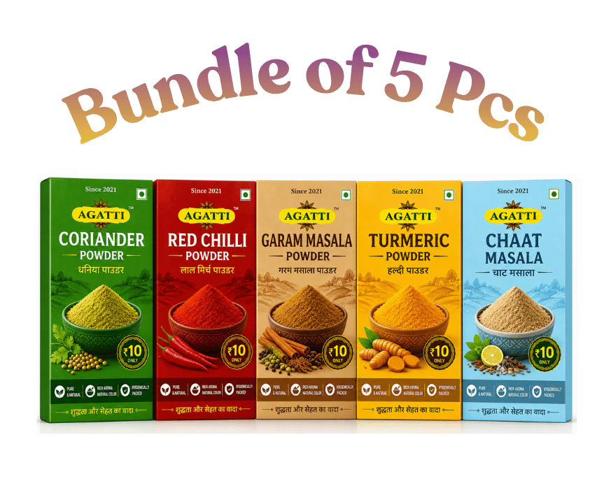 Combo Red Chilli Powder & Turmeric Powder & Coriander Powder & Garam Masala & Chaat Masala 120g(Pack of 5)