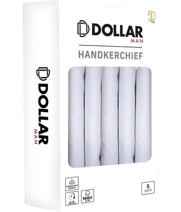 Dollar - White Cotton Men's Handkerchief ( Pack of 3 )