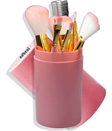 Adbeni Imported 1PC Pink Brushes Cylinder Makeup Round Tube Cosmetic Makeup Brushes 12PCs