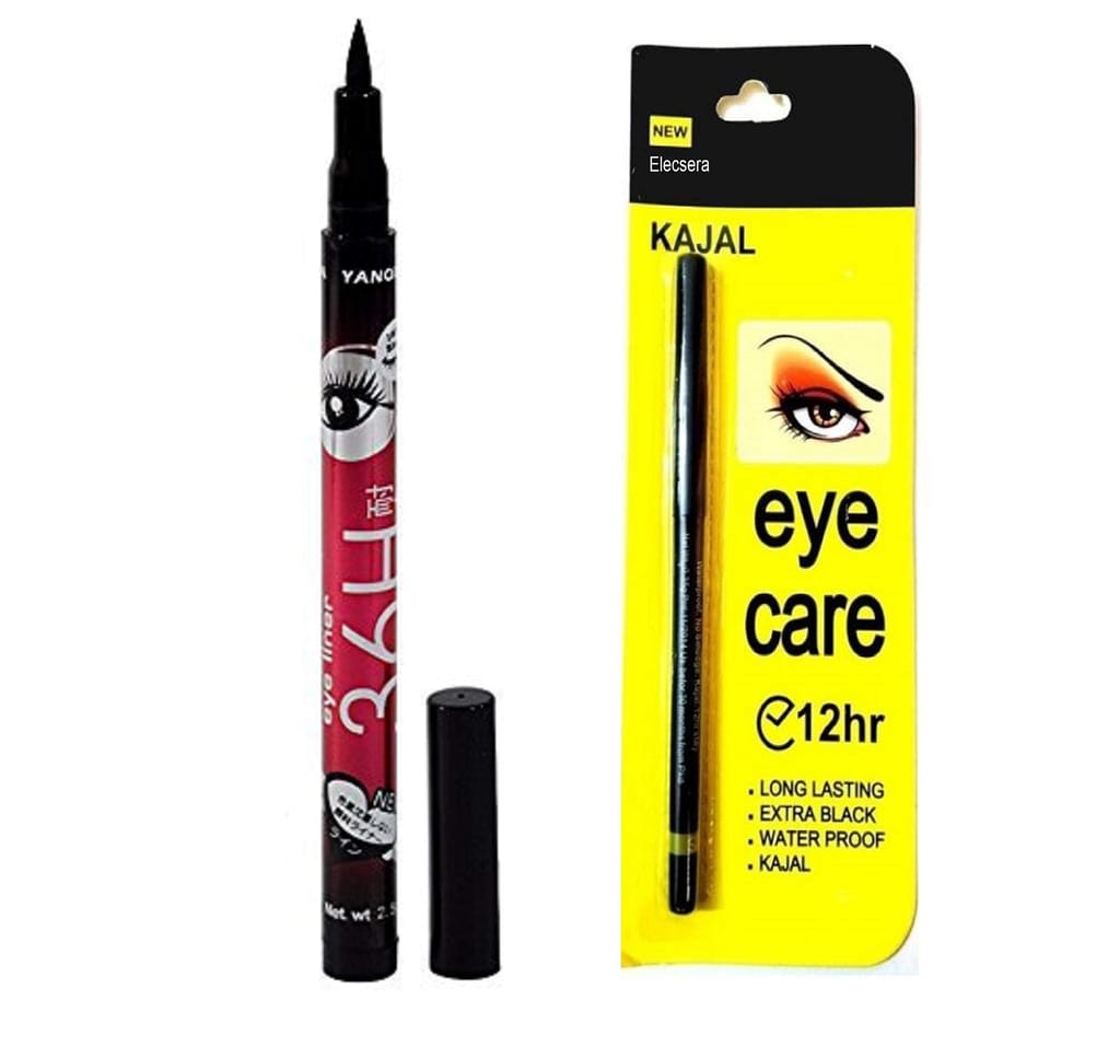 Elecsera ADS Eye Care Kajal Pencil 12 Hour Extra Black Long Lasting Water Proof Kajal with 36 hr Eyeliner - Makeup - Eyes | Buy online on ZillyBuy
