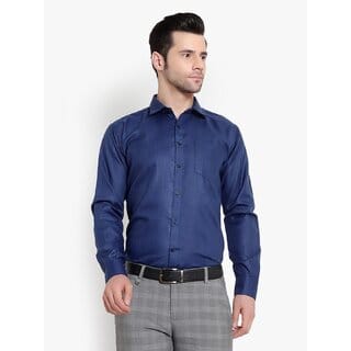 Baleshwar Men Blue Solid Formal Shirt (Pack of 1 )