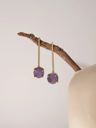 Long Amethyst Crystal Earring