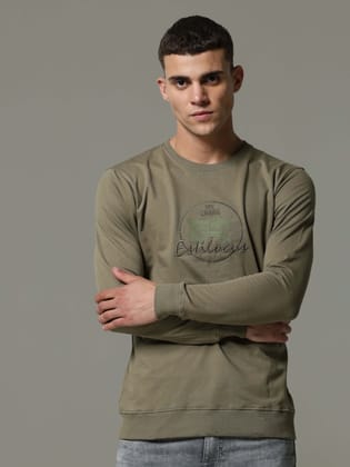 Verdant Olive Green Sweatshirt-S / Olive