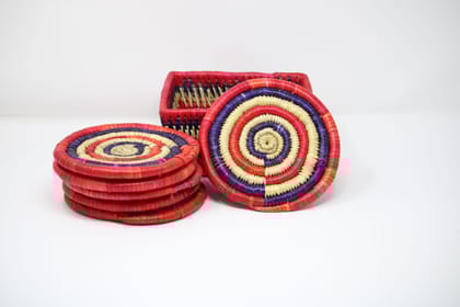 Moonj Craft Round Coaster Storage Box - 3 Inch (6 Pcs)