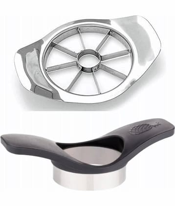 Tapixaa - Silver Stainless Steel Combo Apple Cutter and Pineapple Cutter ( Set of 1 )