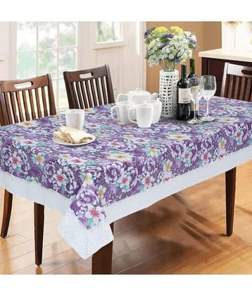 Printed PVC 6 Seater Rectangle Table Cover ( 228 x 152 ) cm Pack of 1 Purple