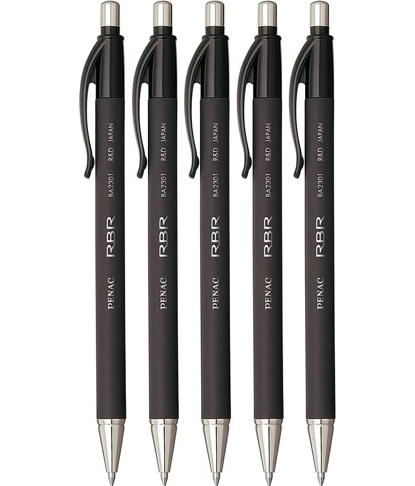 Penac RBR Retractable Ball Pen black, 0.7mm