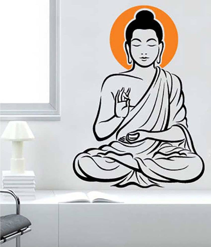 Print Mantras God Buddha Religious & Inspirational Sticker ( 90 x 60 cms )