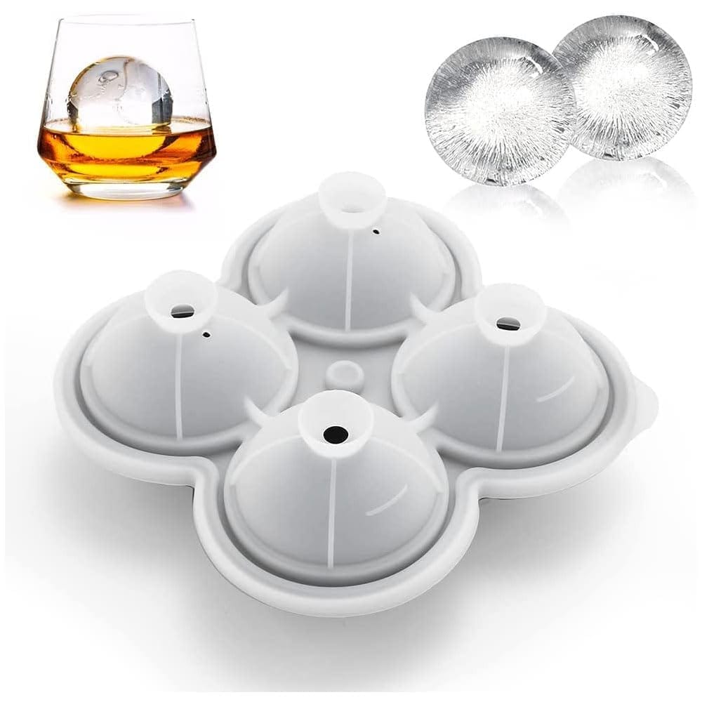 NATURALLY YOURS Silicone 4 ICE Ball Tray 153 X 153 X 67 MM Clear LID