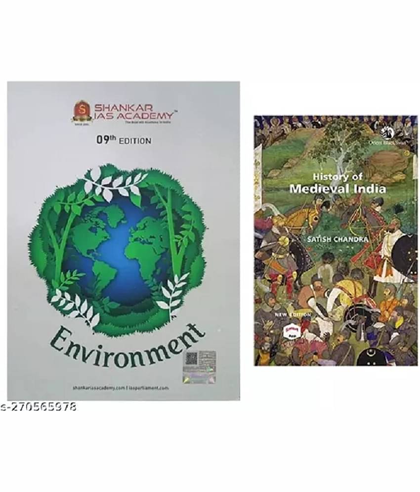 COMBO OF History Of Medieval India + Environment for IAS by Shankar 9 Editon (ENGLISH) SET OF 2 BOOLKS