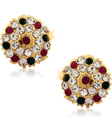 Vighnaharta South Culture American Diamond studded South Screw Back Alloy Gold and Micron Plated Stud Earring- VFJ1135ERG