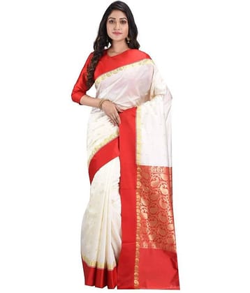 Desh Bidesh Cotton Blend Printed Saree With Unstitched Blouse Piece ( Multicolor )
