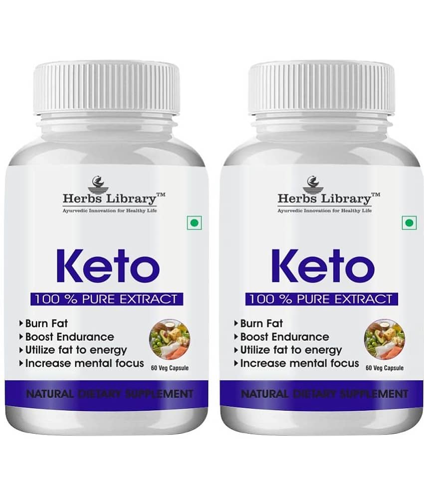 Herbs Library Keto Capules Supports Weight Loss with Garcinia Cambogia 60 Capsules Each (Pack of 2)